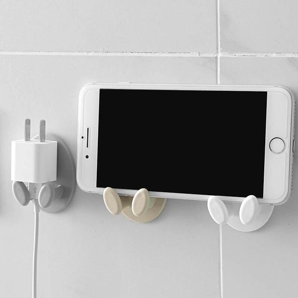

hooks & rails 2pcs/set wall mounted self sticky power plug plastic waterproof socket hanger holder home appliances
