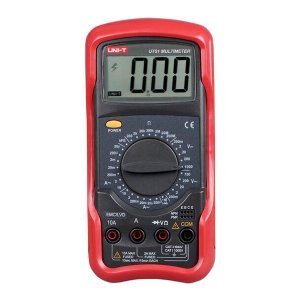 

multimeters uni-t ut51 digital multimeter voltmeter ammeter ohmmeter diode/continuity test overload protection meter auto range