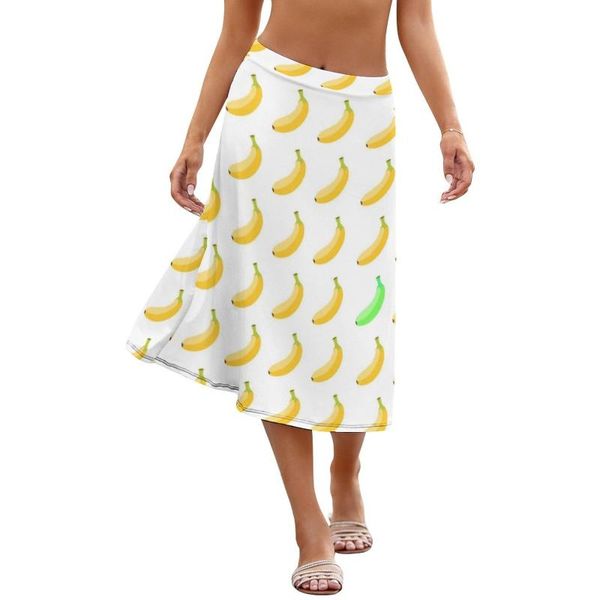 

skirts banana skirt fashion spring woman patterns polyester stylish midi, Black