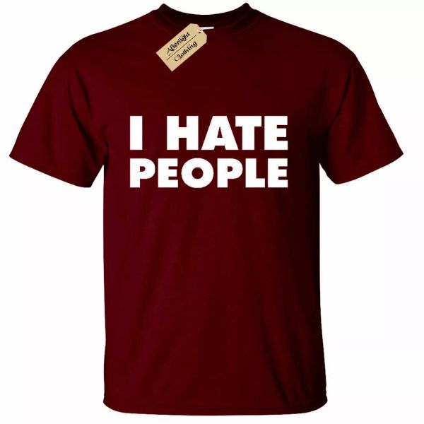 

hombre i hate people camiseta graciosa antisocial people persona, White;black