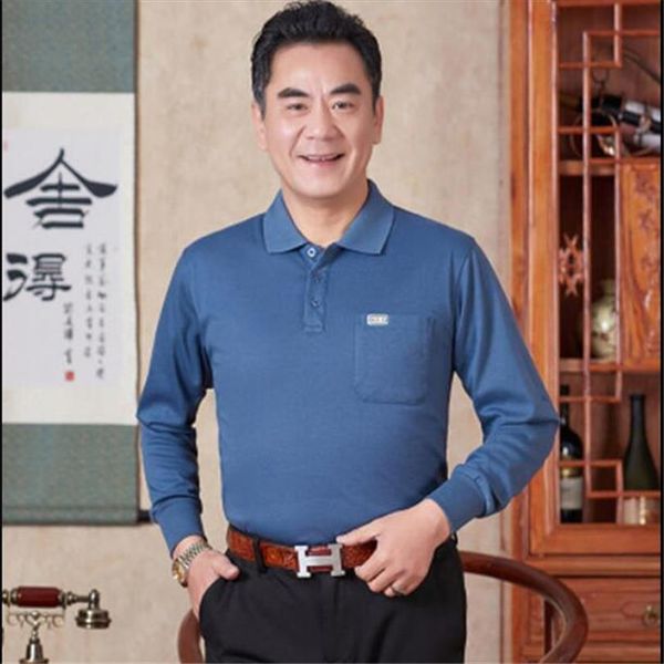 

autumn shirt men polo long sleeve solid cotton shirts breathable, White;black