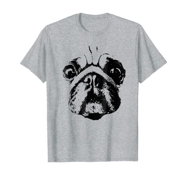 

cute pug face t-shirt - dog diy vintage style costume, White;black