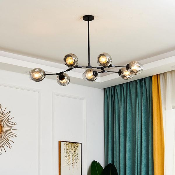 

modern led chandelier loft dining bedroom ball glass nordic indoor decor kitchen fixtures luminaire pendant lamp lighting chandeliers