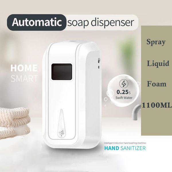 

1100ml high capacity touchless automatic sensor foam soap dispenser liquid gel alcohol spray wall mounted bathroom accessories
