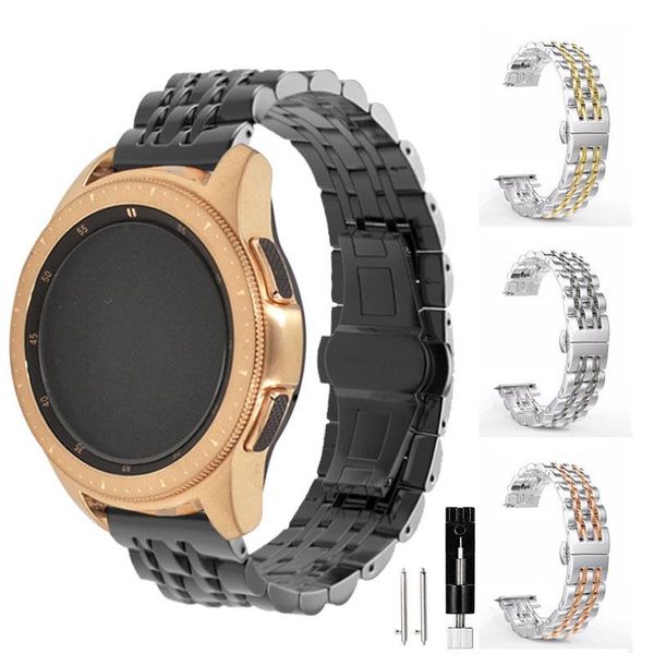

watch bands 22mm 20mm metal band for samsung galaxy watch46mm 42mm gear s3 frontier stainless steel strap bracelet huawei, Black;brown