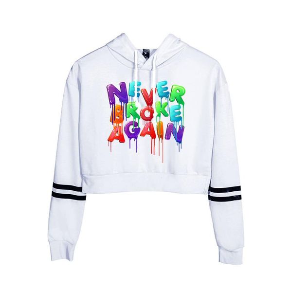 

women's hoodies & sweatshirts young boy never broke again belly buttonwomen cool fashion print music senorita sweatshirt navel-hoody gi, Black