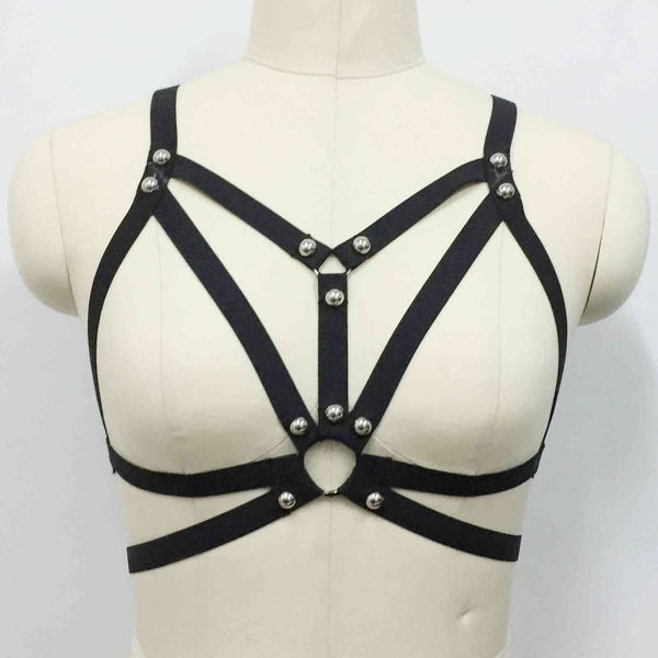

bamboo such as clothing multicolor adjustable bandage rivet punk lingerie o0205, Black;white