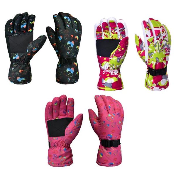 

ski gloves winter waterproof snowboard colored thermal lined skiing mittens g6de