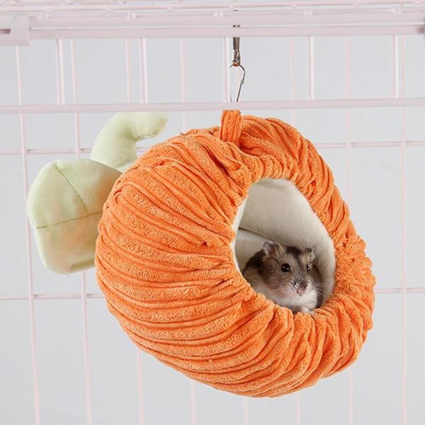 

small animal supplies hamster house winter warm pumpkin shaped sleeping nest hammock pet supply orange semicircular hanging hammoc