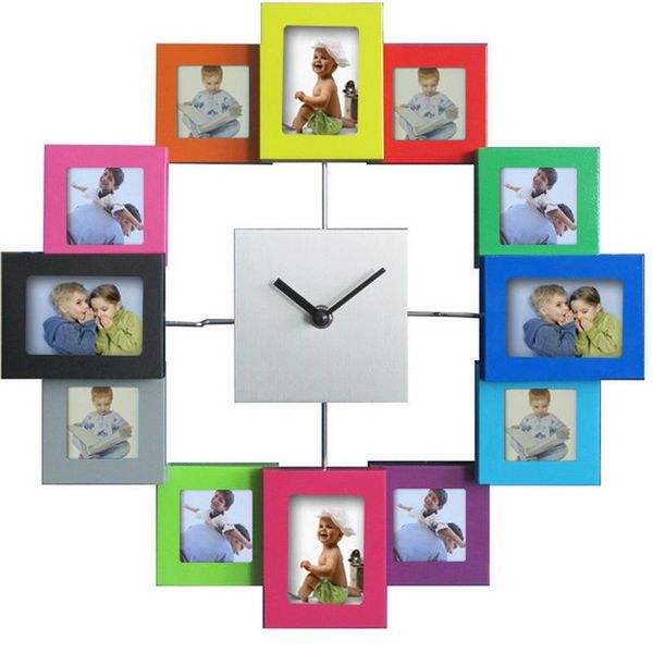 

nordic large wall clock modern design watches po frame metal clocks home decor silent bedroom living room decoration