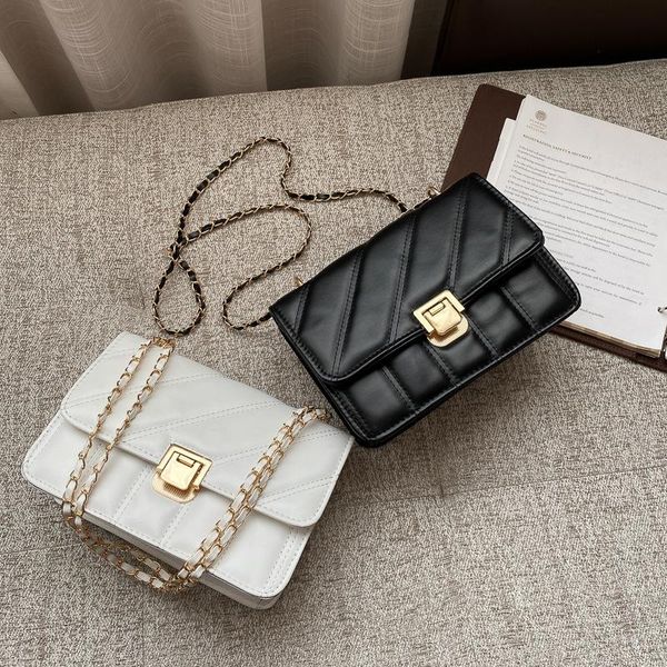 

evening bags fashion pu leather ripple shoulder for women 2021 solid color crossbody messenger purse retro shopping handbags hobos