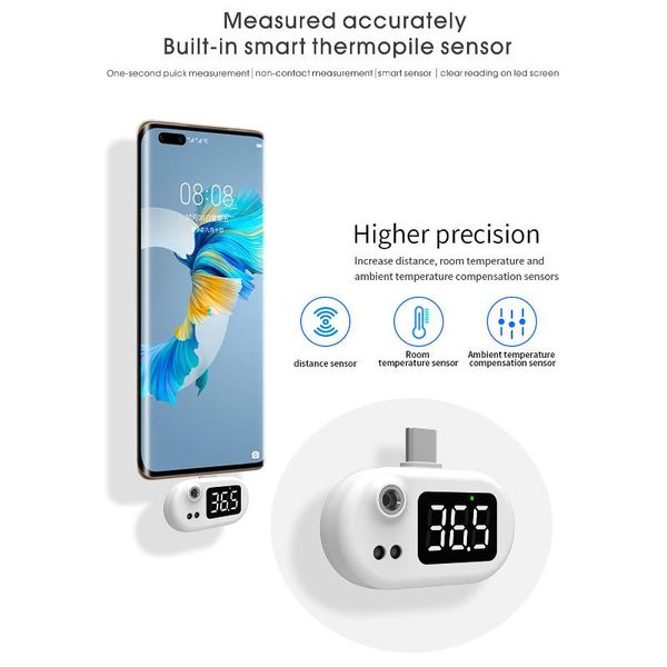 

smart home control cell phone thermometer non-contact usb forehead k8+ dc 5v portable safe and hygienic drop