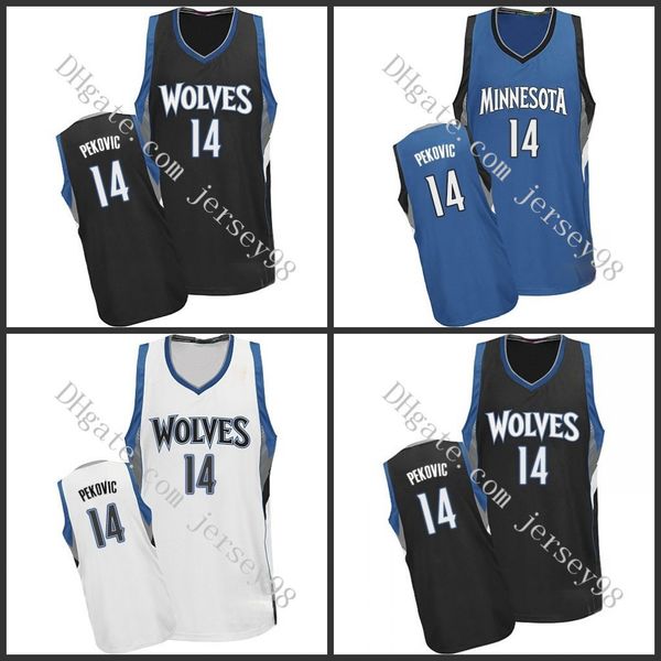 

minnesota timberwolves men #14 nikola pekovic retro basketball jersey, Black