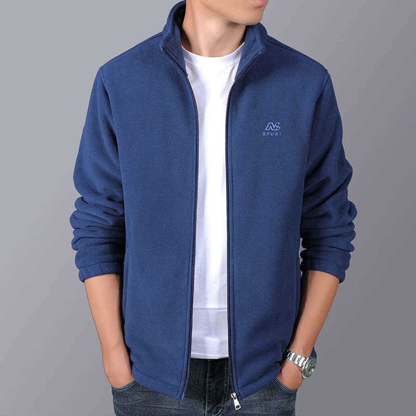 

tracksuits sweater casual men's standing collar fleece imitation jacket coat sports cardigan autumn and winter, Gray