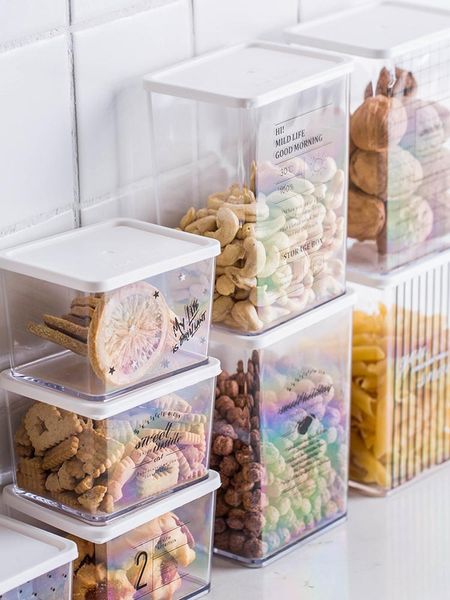 

storage bottles & jars environmental protection ps material transparent plastic sealed superimposed food dried fruit grains e