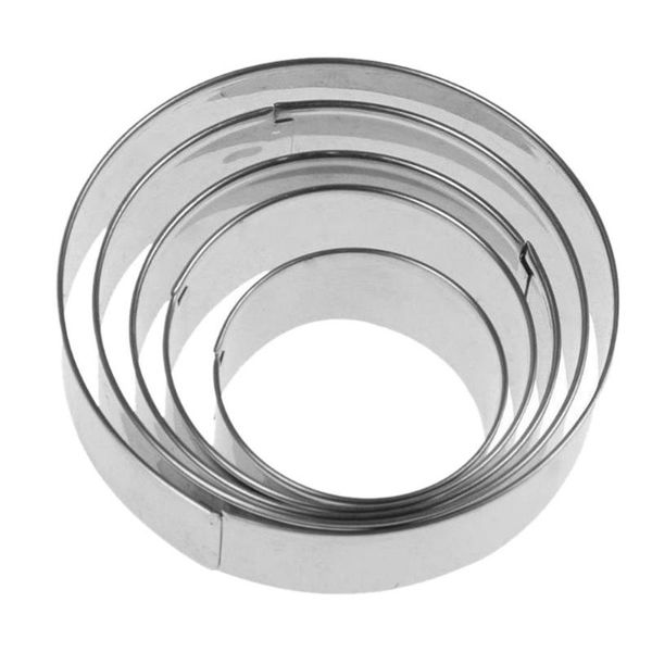 

baking & pastry tools 5 pcs/set stainless steel mold round cookie biscuits diy cake circle mould kitchen bar supplies selling