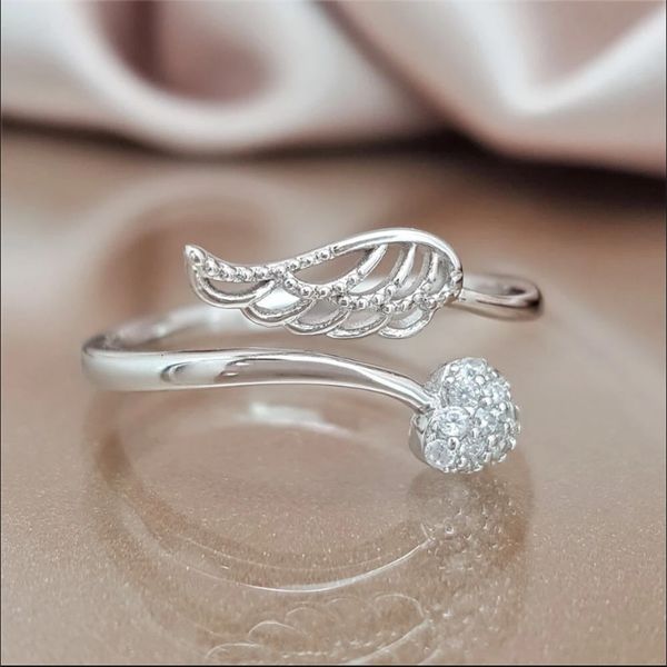 

jewelry 925 diamond wings angel of love ring opening, Silver