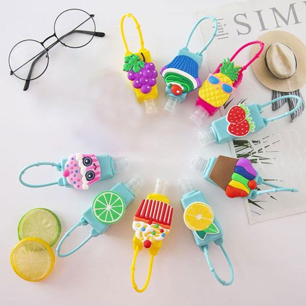 

storage bottles & jars 1 pcs 30ml cute colourful cartoon silicone hand sanitizer bottle cover skin care tool random pattern split