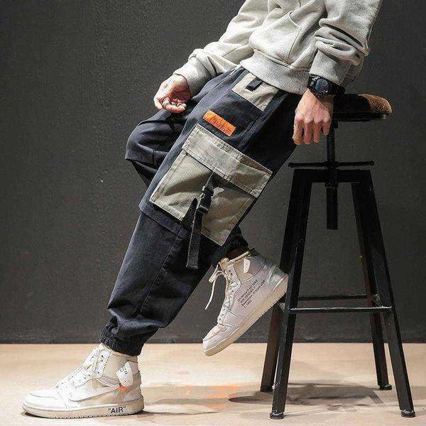 

men's pants 2021 casual high street men brand clothing elastic male trousers joggers leggings pencil, Black