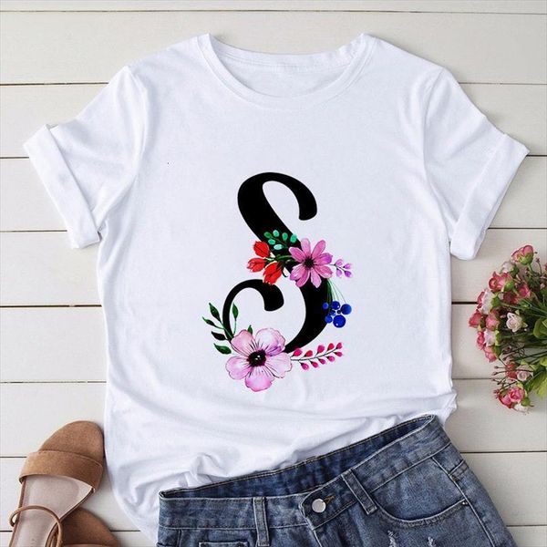 

26 english alphabet female summer men t shirt and womens fashion short sleeved harajuku graphic top, White;black