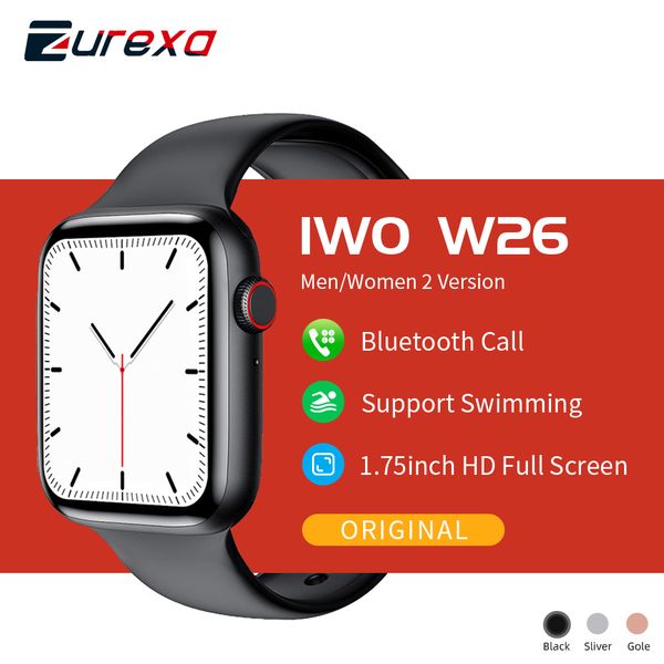 

zurexa iwo w26 smart watch men women dial call ip68 waterproof iwo 12 smartwatch men ecg ppg pedometer watches for android iosg, Slivery;brown