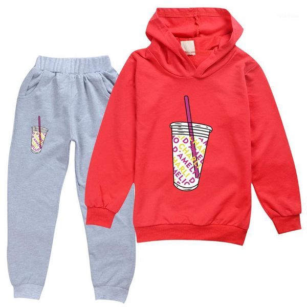 

clothing sets vogue hoodies kids clothes charli damelio coffee graphic sweatshirt femme harajuku kawaii winter tracksuit coat pants 2pcs1, White
