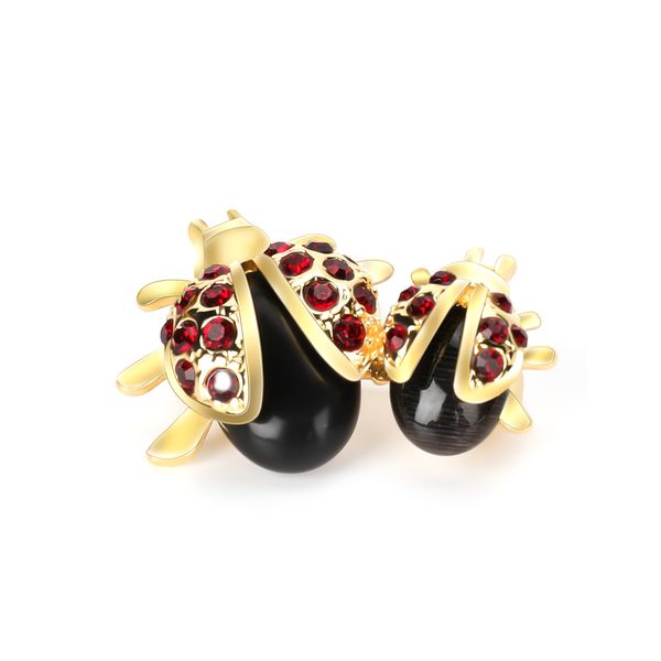 

varole europe style insect brooch ladybird shaped brooch 18k gold plated brooches for party, Gray