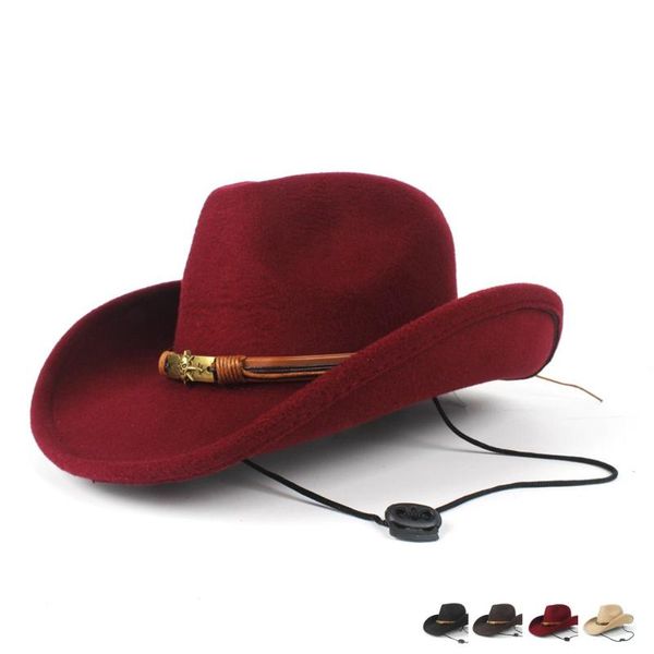 

cloches fascinator women men wool hollow western cowboy hat roll-up brim gentleman outblack sombrero hombre jazz cap wind rope, Blue;gray