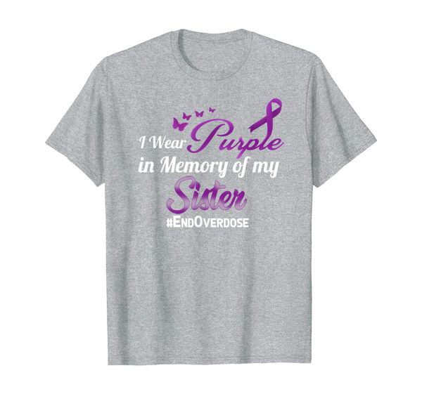

end overdose i wear purple for my sister t-shirt, White;black