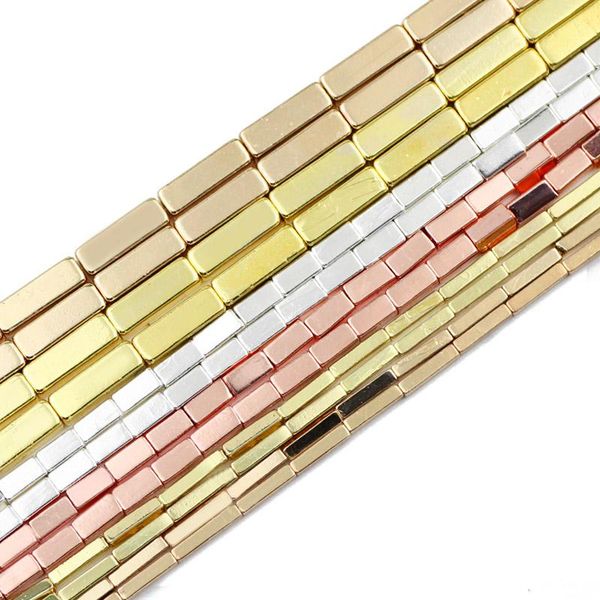 

other rose gold silvers rectangle cuboid hematite 4/6/9mm natural stone square spacer loose beads for jewelry making diy accessories