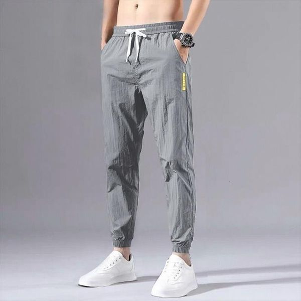 

ice silk summer thin women pant section trend wild loose casual sports quick drying harlan nine point, Black