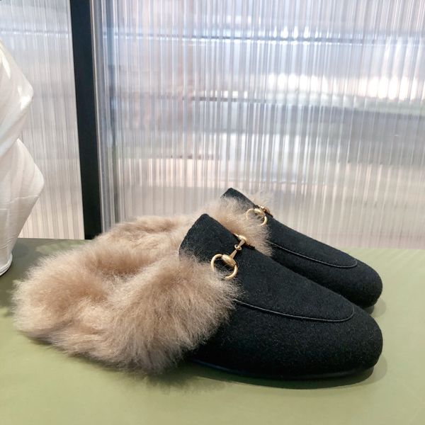 

brand women's shoes fashion designer low-heeled lazy luxury outdoor furry half-support size 35-41, Red;white