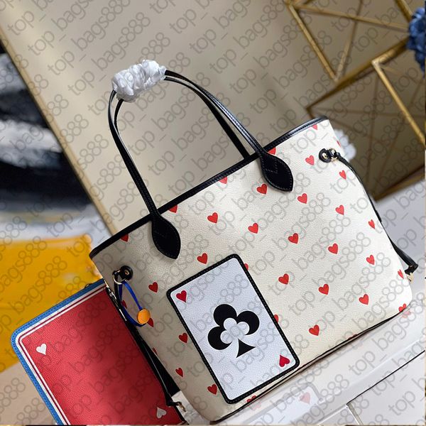 

designer brands handbags neverfuil women shopping bags 2021 spring game card monog canvas leather large tote shoulder hand bag