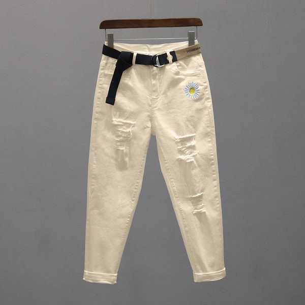 

women's jeans fashion woman high waist black white mom wide denim trousers push up plus size women loose pants, Blue
