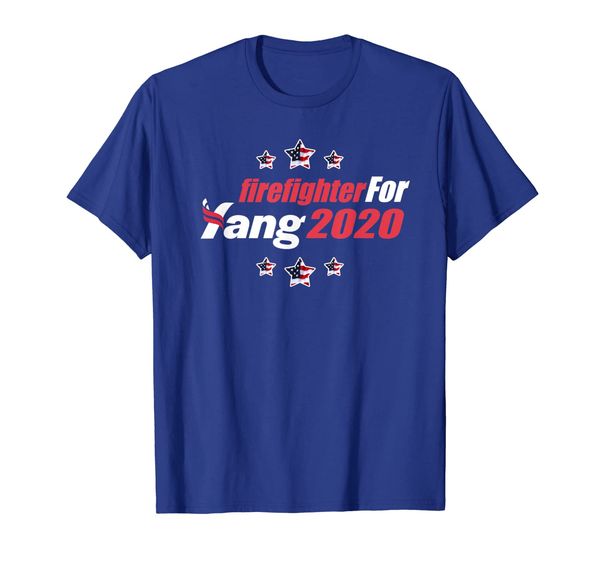 

firefighter for andrew yang 2020 president democrat election t-shirt, White;black