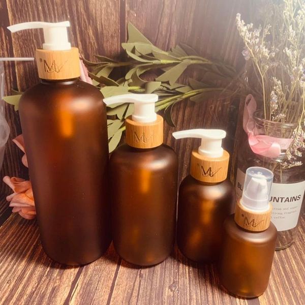 

storage bottles & jars large capacity 500ml empty round edge amber pet plastic lotion bottle 16oz cosmetic brown for shampoo