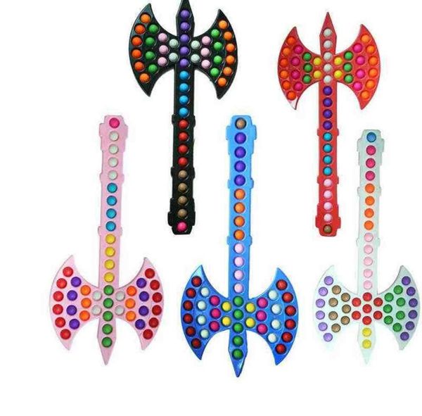 

55.5cm double axe prop pops fidget toy giant large push bubble sensory stress relief anti anxiety christmas gift kids family games finger