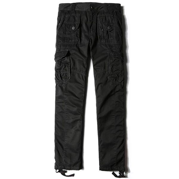 

arrival brand spring style mens cargo pants multi-pocket casual male zipper cotton long trousers f45 men's, Black