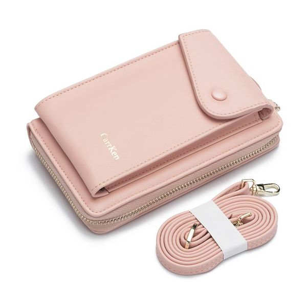 

wallets women's wallet korean double-layer stitching mobile phone bag multi-card fashion zipper shoulder, Red;black