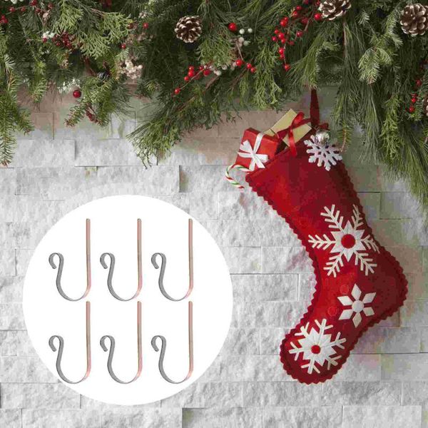 

christmas decorations 6pcs stocking hanging hooks metal holder decoration