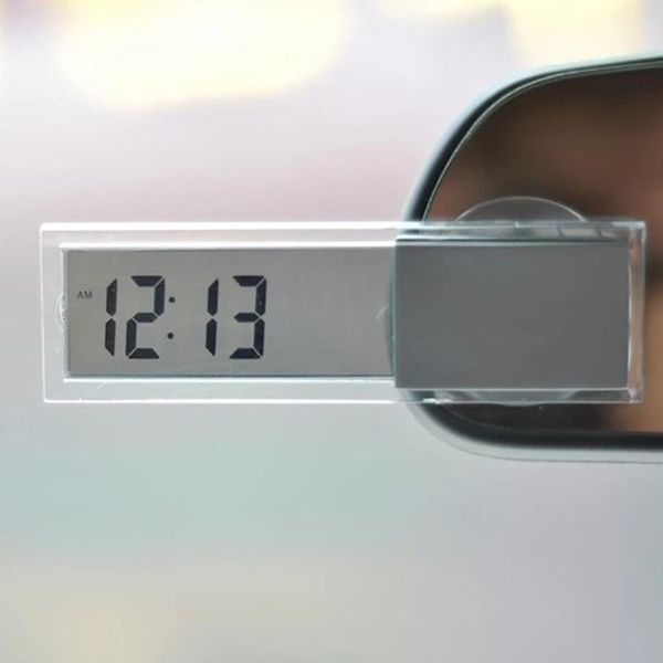 

desk & table clocks lcd display window-mounted watches mini electronic window clock suction cup car watch auto interior accessories