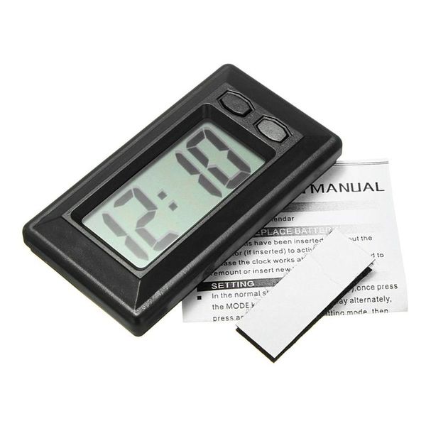 

interior decorations car styling lcd digital display vehicle dashboard clock with calendar mini portable automobile accessories