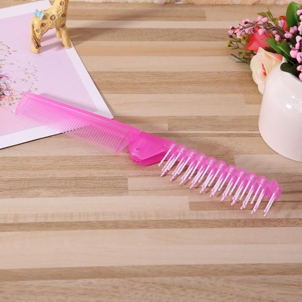 

1px outdoor camping use folding hairdress care comb hairdressing tool for travel d5bf hair brushes, Silver