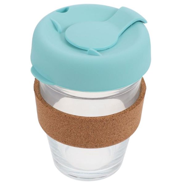 

mugs 400ml glass coffee cup with lid and silicone sleeve travel car mug