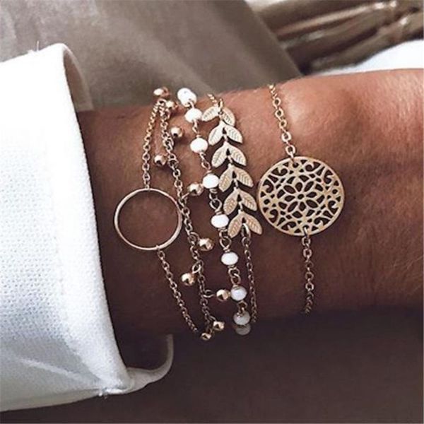 

boho fashion women luxury bracelet jewelry bracelets & bangles geometric metal femme alloy trendy matching bangle, Black