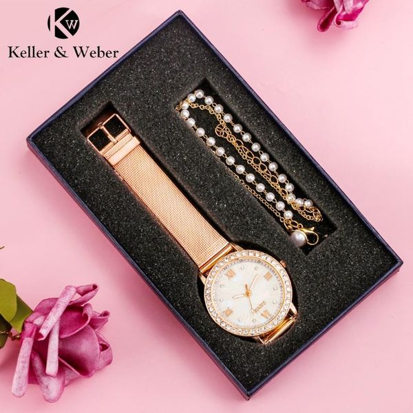 

wristwatches women's watches bracelet set fashion wrist watch with rhinestone roma word shell mesh belt rose gold lover ladies, Slivery;brown