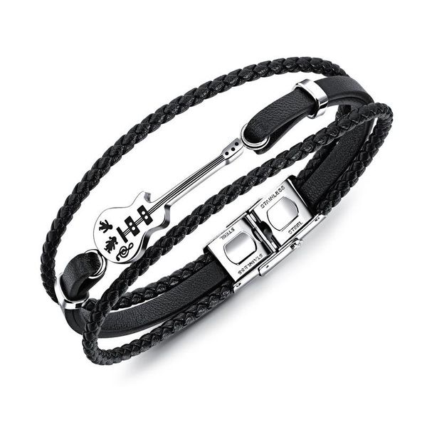 

charm bracelets custom signature gift men's leather bracelet multi-layer weaving wristband jewelry fashion all-match wearable toggle-cl, Golden;silver