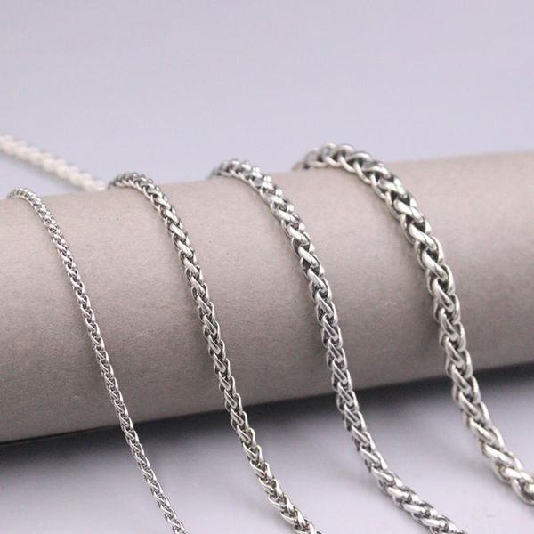 

chains real 925 sterling silver necklace wheat link chain stamped s925 lobster clasp 18" 20" 22" 24" 26"
