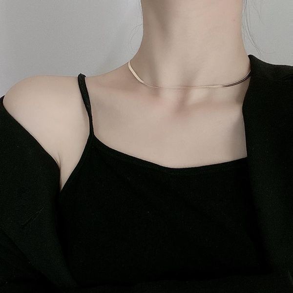 

chains oe fashion trend necklace bohemian simple style for woman girl wedding gift, Silver