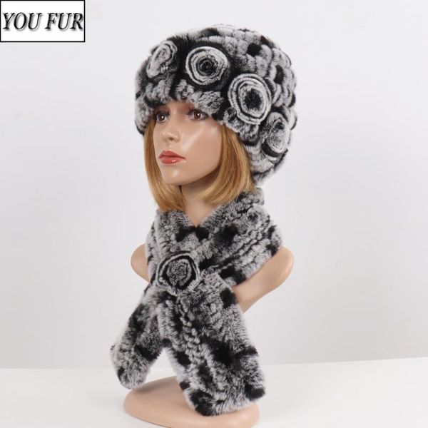 

hats, scarves & gloves sets winter women real fur hat scarf natural warm rex cap lady knitted 100% hats muffler, Blue;gray